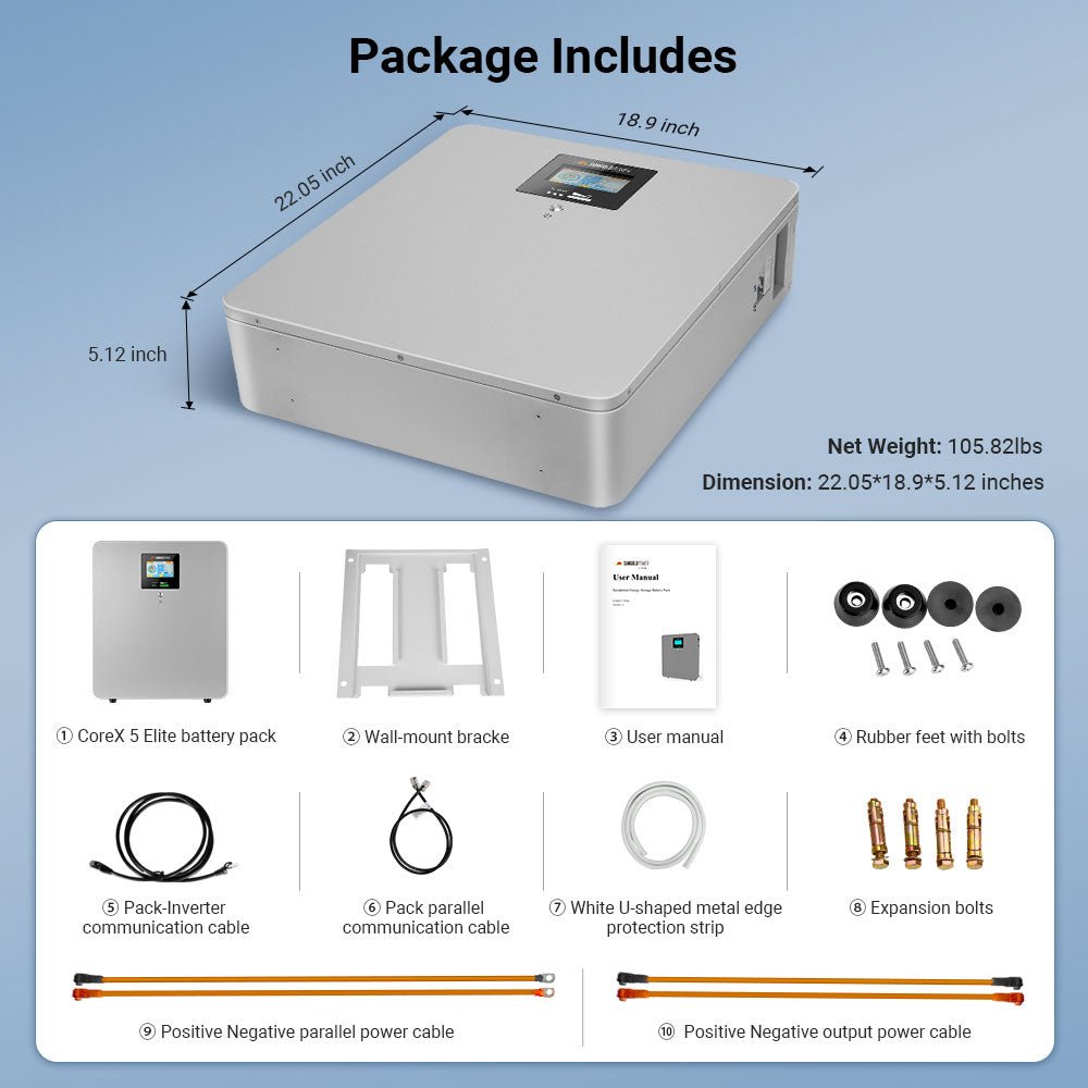 Sungold Power CoreX 5 Elite Wall Mounted 48V 100AH Residential Energy Storage Battery Pack