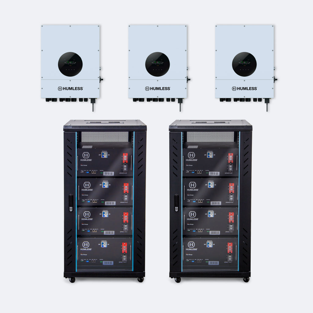 Humless IP65 Rack-mountable Batteries w/ 6kW Universal Inverter