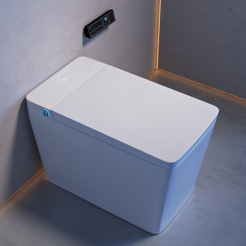 Swiss Madison Concorde Smart One-Piece 1.28 GPF Single Top Flush Toilet in Glossy White