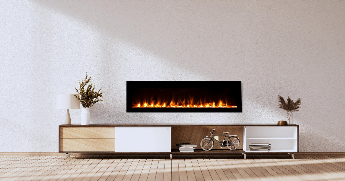 Amantii Fire & Ice Evolution 60" WiFi-Enabled Linear Wall-Mount Electric Fireplace