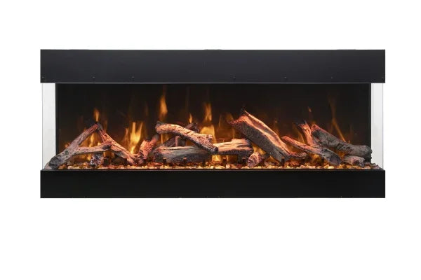 Amantii 75 Inch Tru View Bespoke Built-In Indoor / Outdoor 3 Sided Electric Fireplace