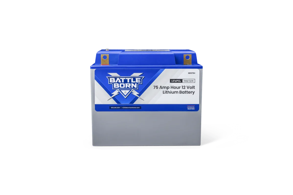 Battle Born 75Ah 12V Group 24 LiFePO4 Heated Battery Kit