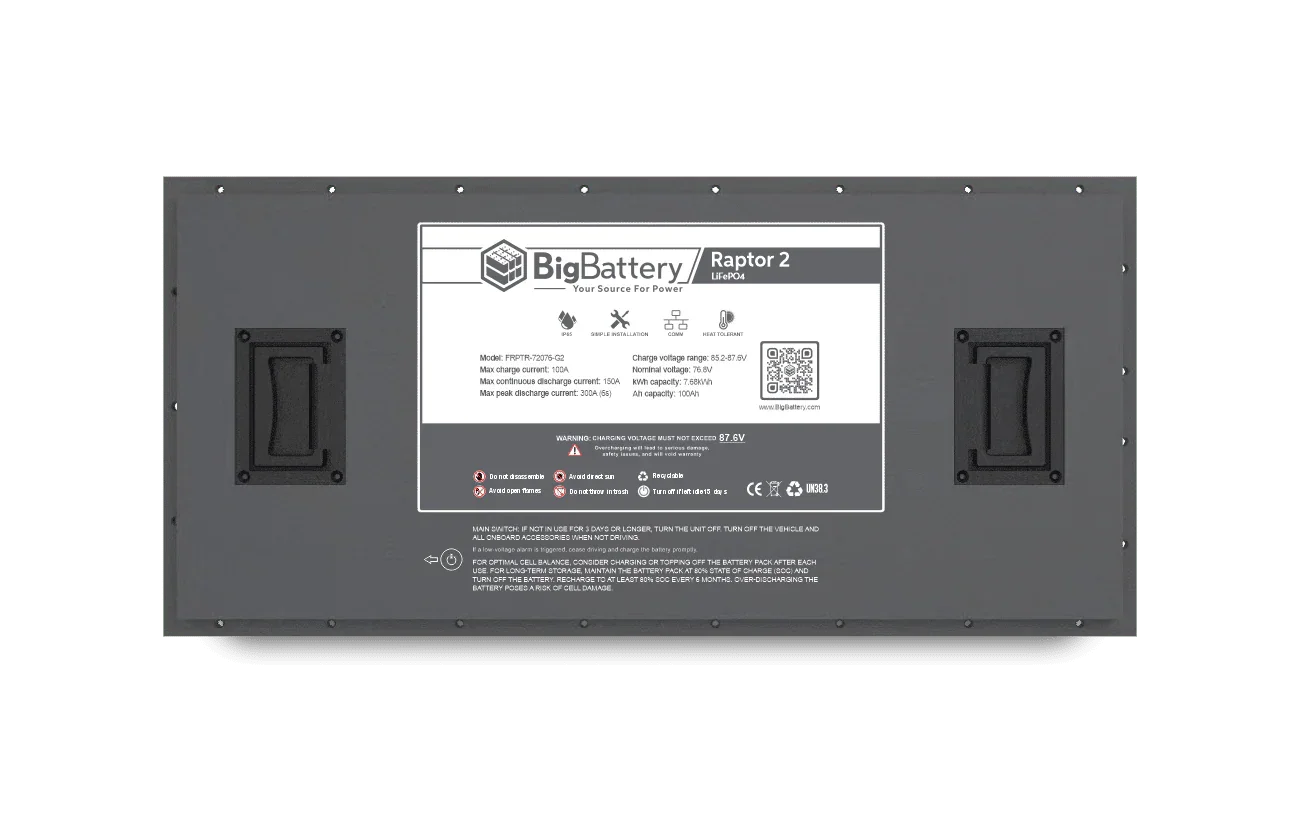 BigBattery 72V RAPTOR 2 – 7.68kWh LiFePO4