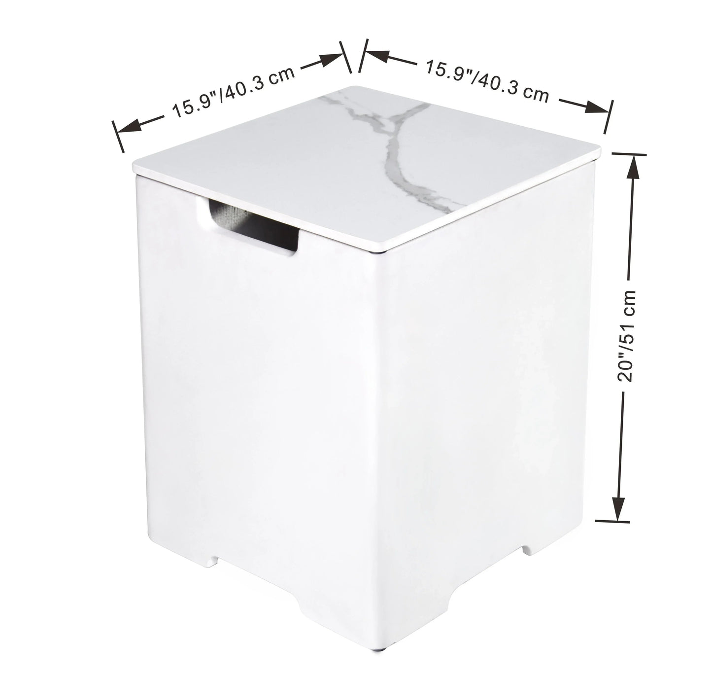 Elementi Plus OFP101BW Annecy Porcelain Top Outdoor Fire Table