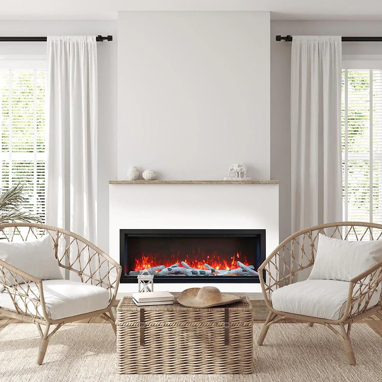 Amantii Symmetry Bespoke 74 Inch Extra Tall Indoor/Outdoor Electric Fireplace