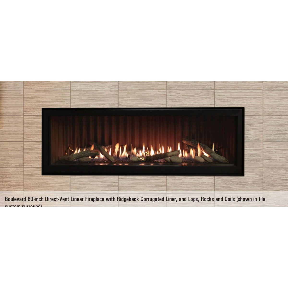 American Hearth Empire Boulevard Direct Vent 60" Fireplace with Multi-Function Remote