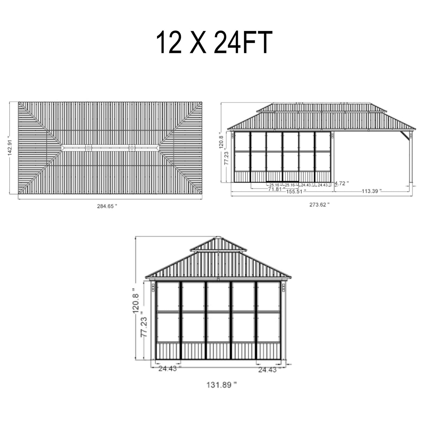 Alora Luxury Heavy-Duty Hardtop Sunroom With Aluminum Frame And LED Lights (SAK79102)