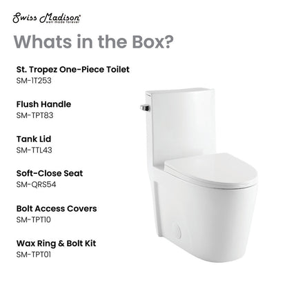 Swiss Madison St. Tropez One-Piece Elongated Toilet Side Flush 1.28 gpf (6 - Pack)