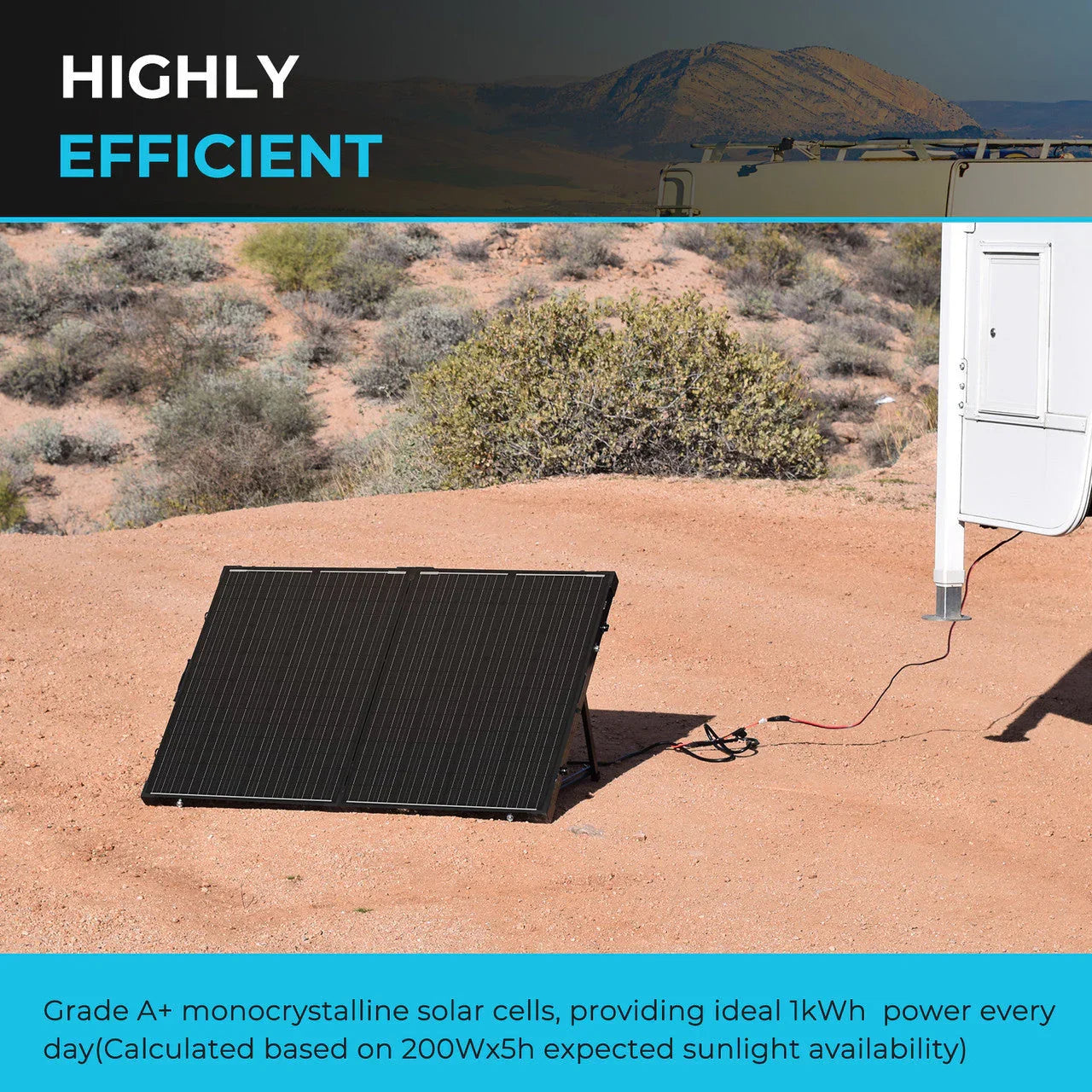 Renogy Solar Suitcase 200W 12V Monocrystalline Portable Solar Panel with Voyager