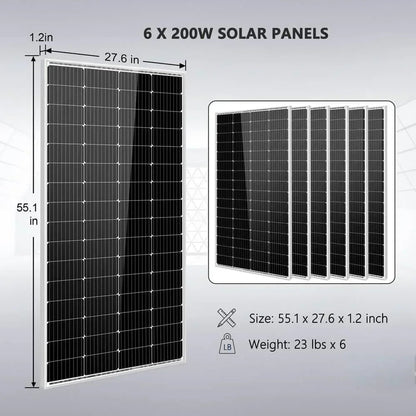 Sungold Power Off Grid Solar Kit 4000W Inverter 12VDC 120V/240V Battery 1200 Watt Solar Back Up SGK-PR4S