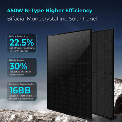 Off-Grid Solar Kit 10KW 48VDC 120V/240V LifePo4 20.48KWH Lithium Battery 12 X 450 Watts Solar Panels SGR-10K20E