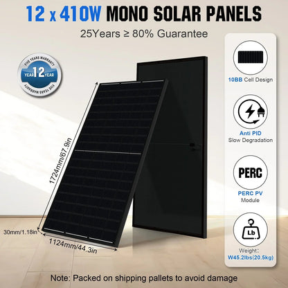ECO-WORTHY Complete Off-Grid Solar Power System - 10000W 120/240V Output | 20.48kWh/61.44kWh Lithium Battery | 4920 Watts/14760Watts PV Input