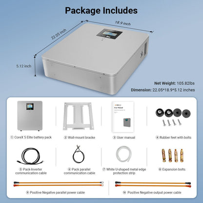 Sungold Power CoreX 5 Elite Wall Mounted 48V 100AH Residential Energy Storage Battery Pack