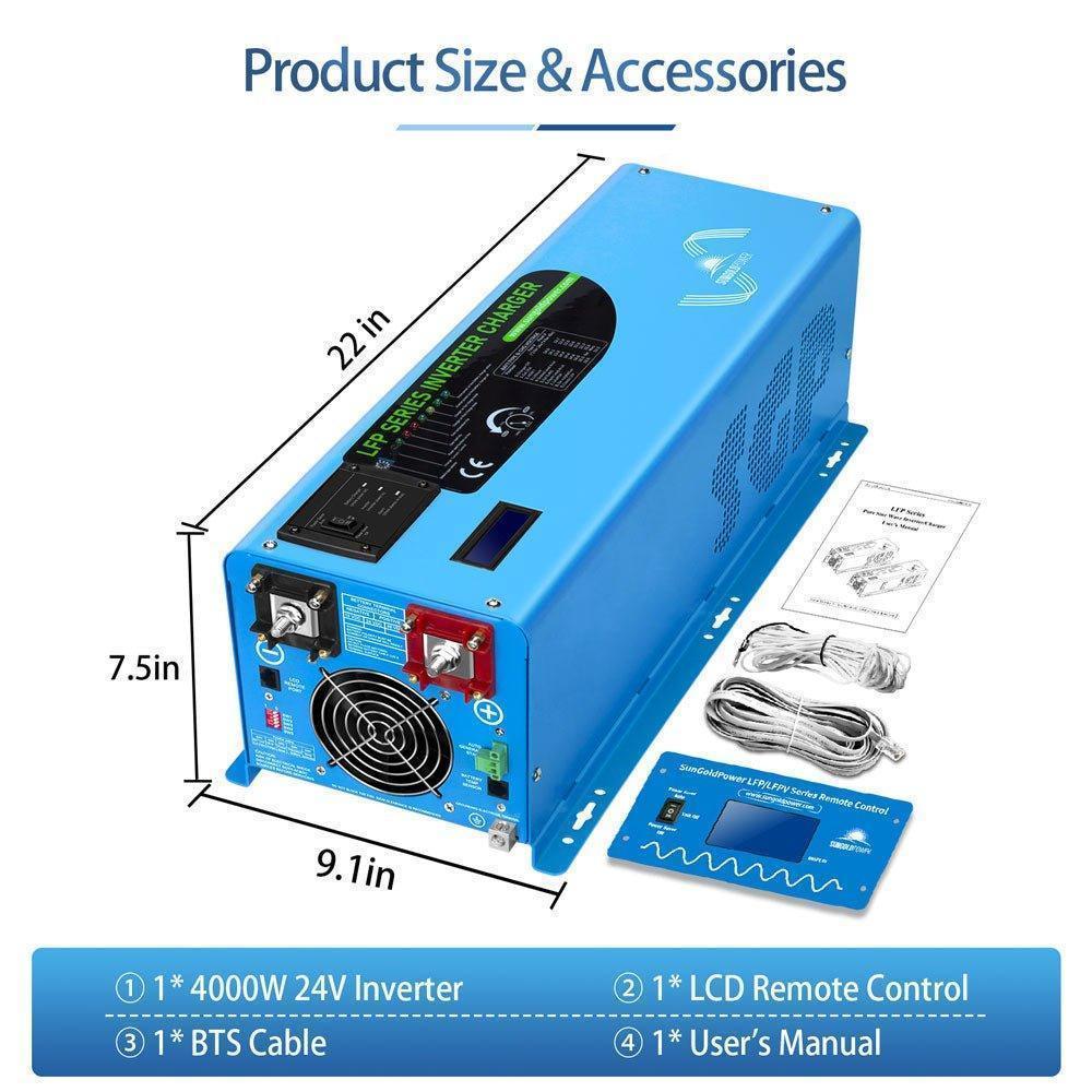 Sungold Power 4000W DC 24V Pure Sine Wave Inverter With Charger