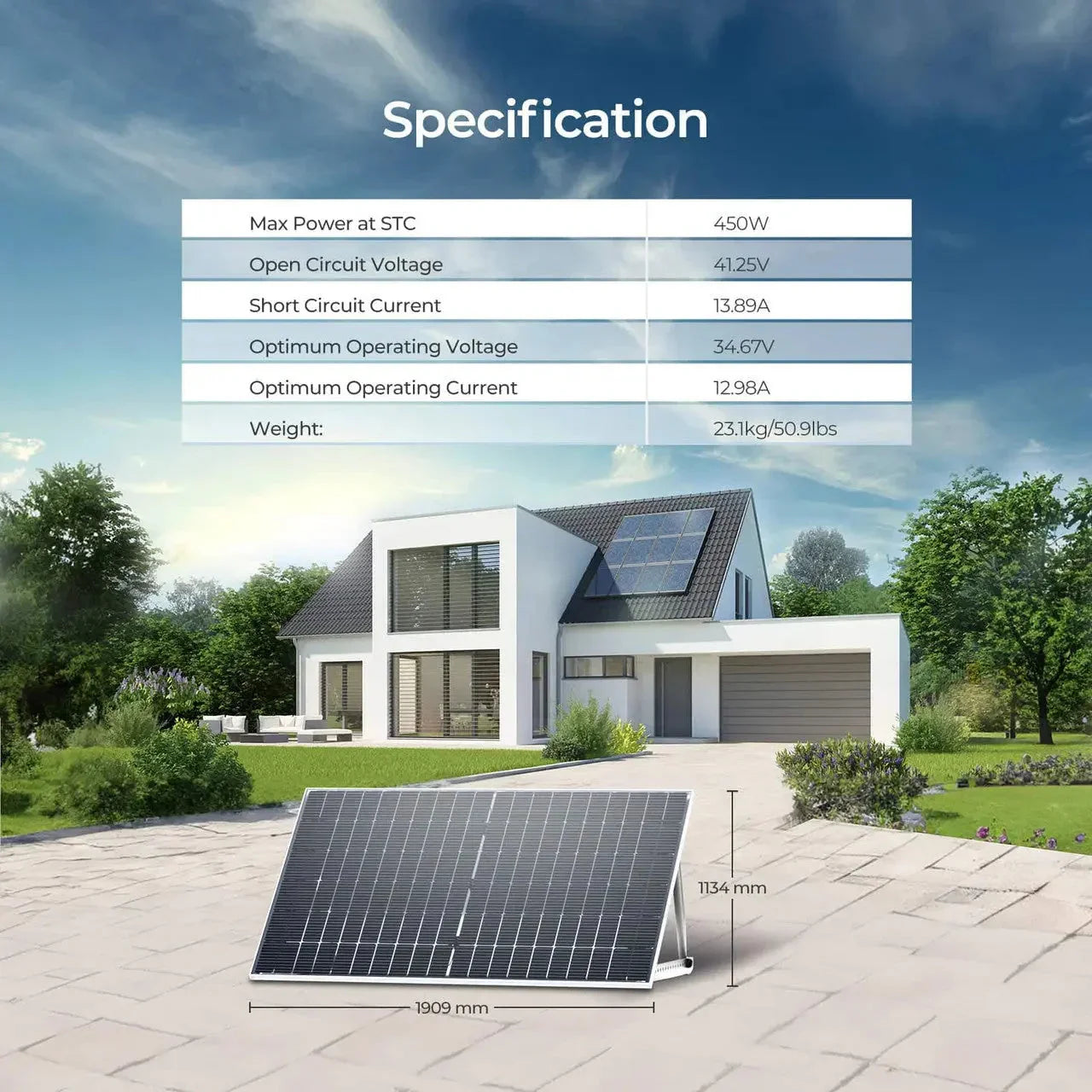 Renogy Bifacial 2PCS 450W Monocrystalline Solar Panel