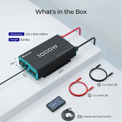 Renogy 1000W 12V Pure Sine Wave Inverter