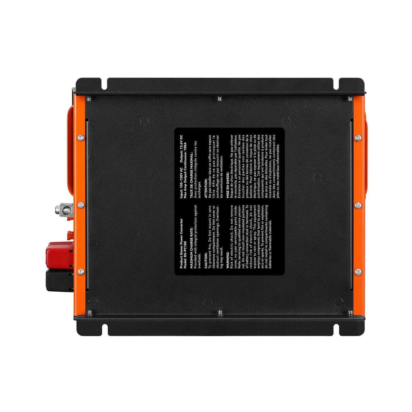 Rich Solar - 100 Amp Power Converter | 100A 120V Battery Charger | Overload, Overheat, Reverse Polarity Protection | Plug and Play