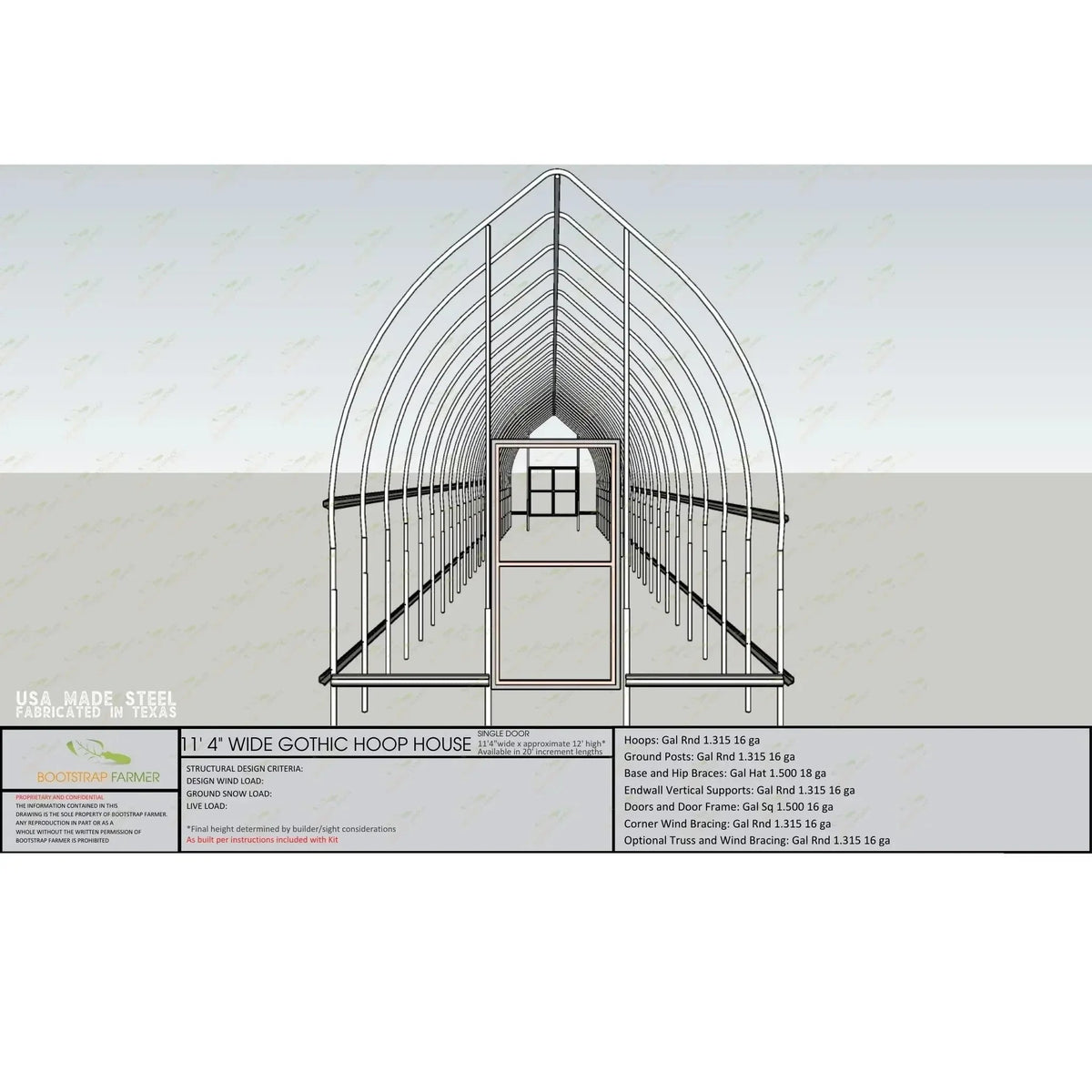 Bootstrap Farmer Gothic All-Metal Hoop House Kit