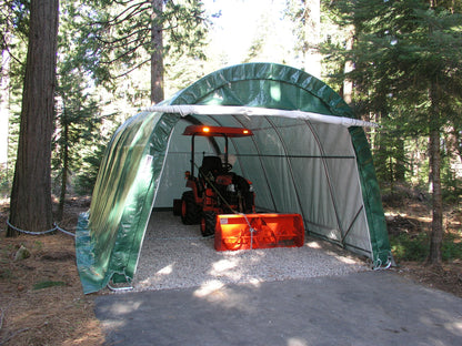 Rhino Shelter | 12'Wx20'Lx8'H Portable Livestock Shelter (Animal Run-In) Round Style
