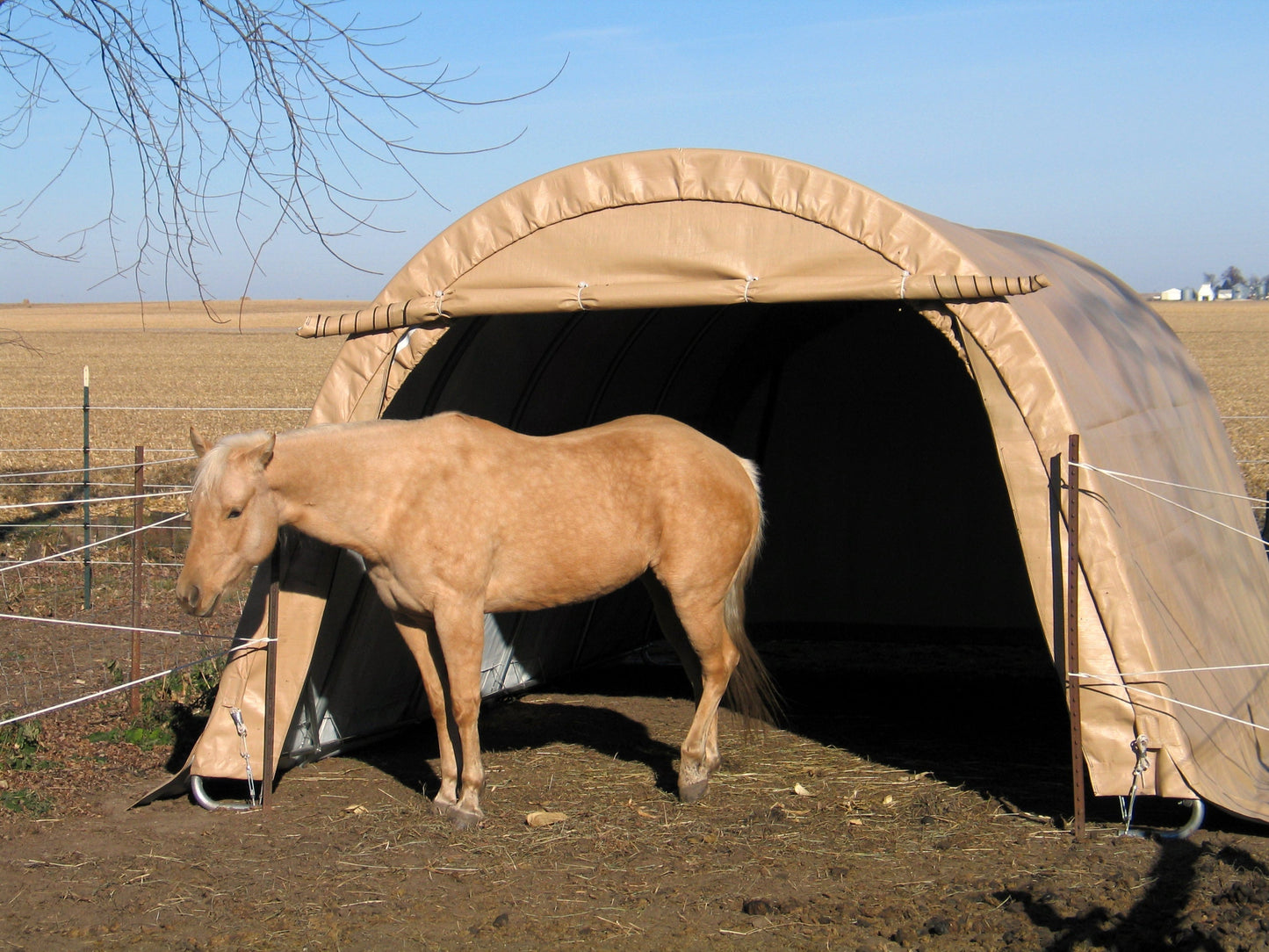 Rhino Shelter | 12'Wx20'Lx8'H Portable Livestock Shelter (Animal Run-In) Round Style