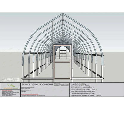 Bootstrap Farmer Gothic All-Metal Hoop House Kit