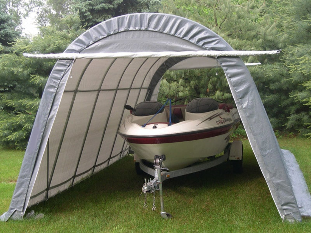 Rhino Shelter | 14’W x 24’L x 10’H Instant Garage – (Round Style)