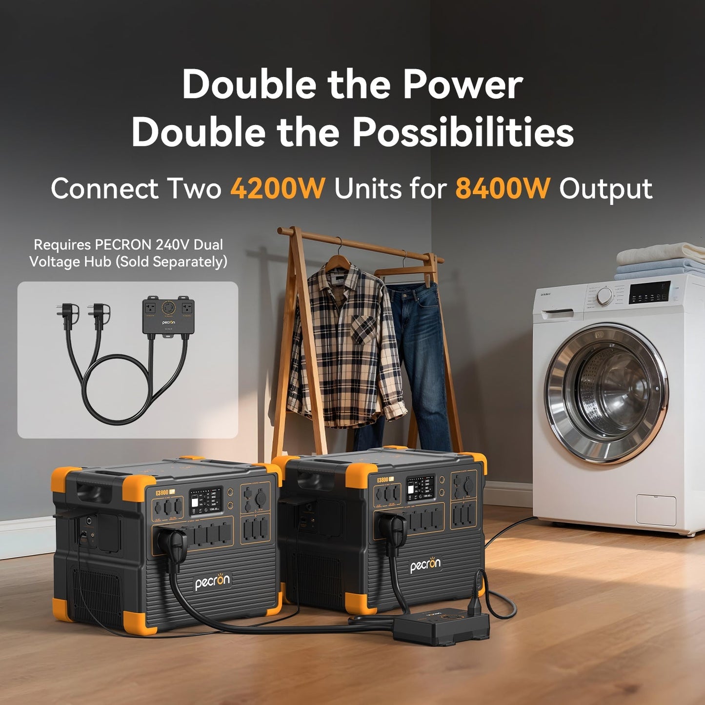 PECRON E3800LFP Portable Power Station 4200W 3840Wh