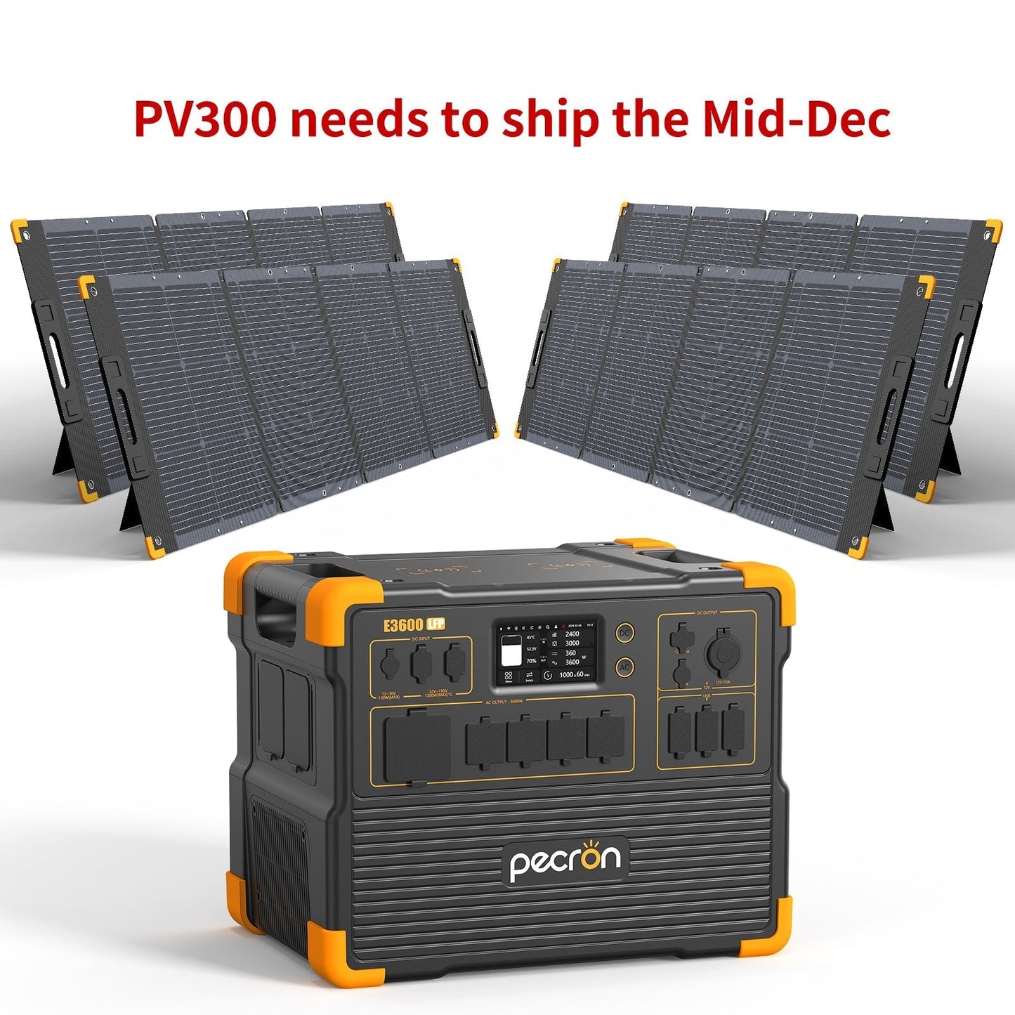 PECRON E3600LFP Portable Power Station 3600W 3072Wh