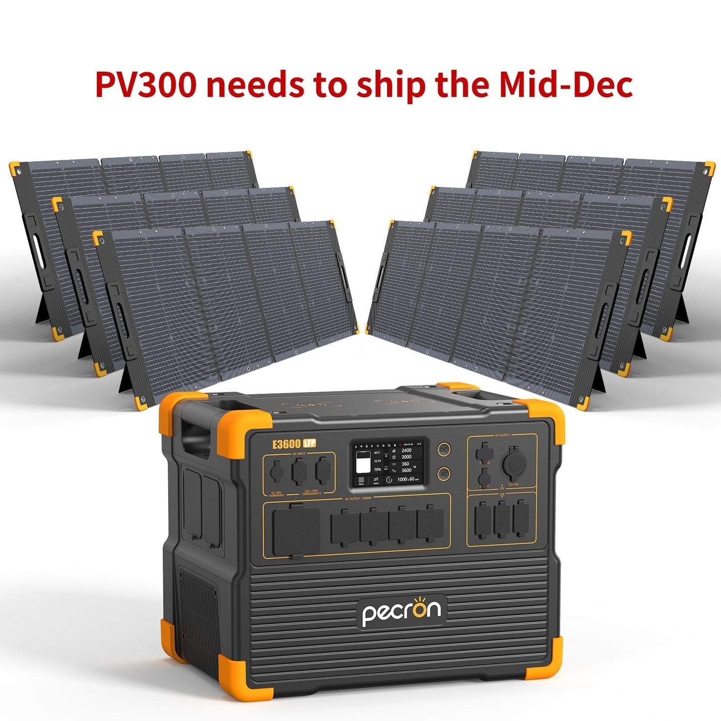 PECRON E3600LFP Portable Power Station 3600W 3072Wh