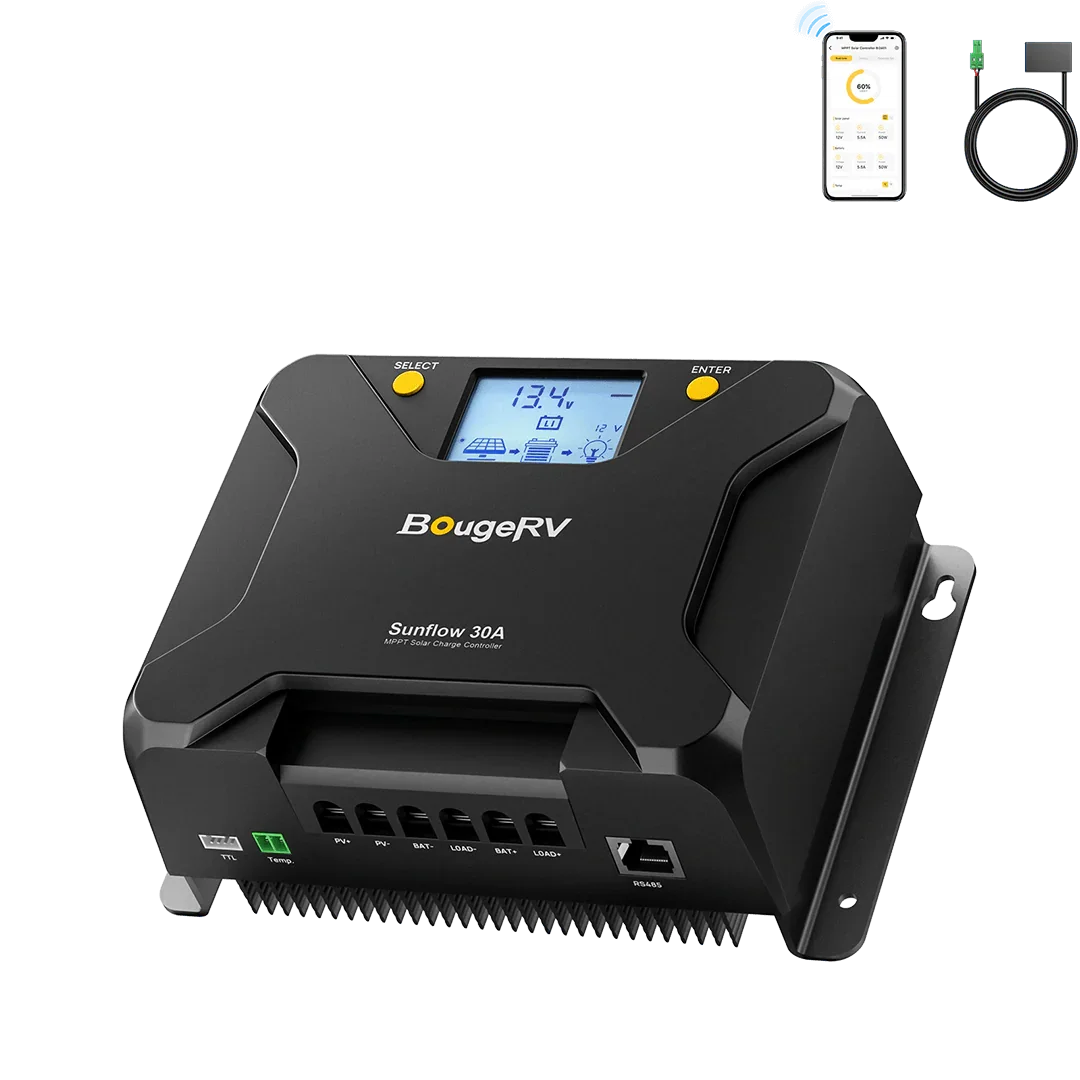 BougeRV Sunflow 30A MPPT Solar Charge Controller 12V/24V