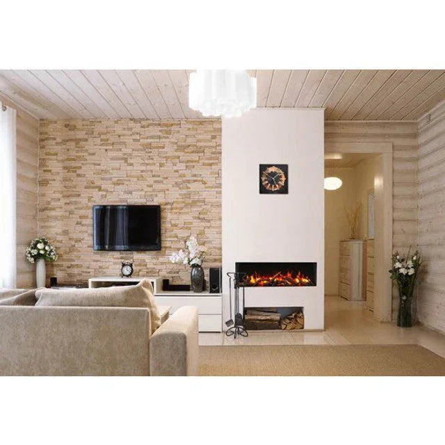 Amantii 50 Inch Tru-View Slim Smart Indoor Outdoor 3 Sided Electric Fireplace