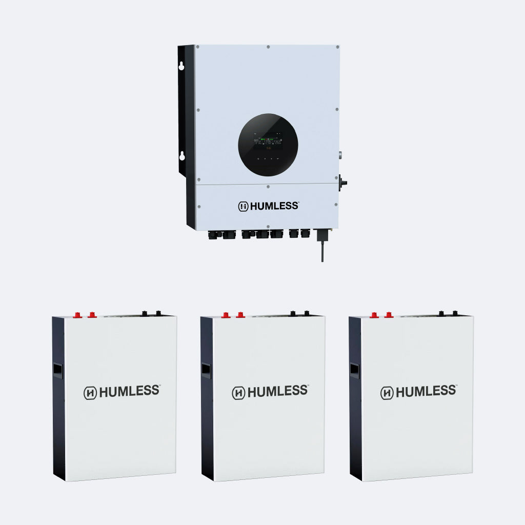 Humless IP65 Wall-mountable Batteries w/ 6kW Universal Inverter