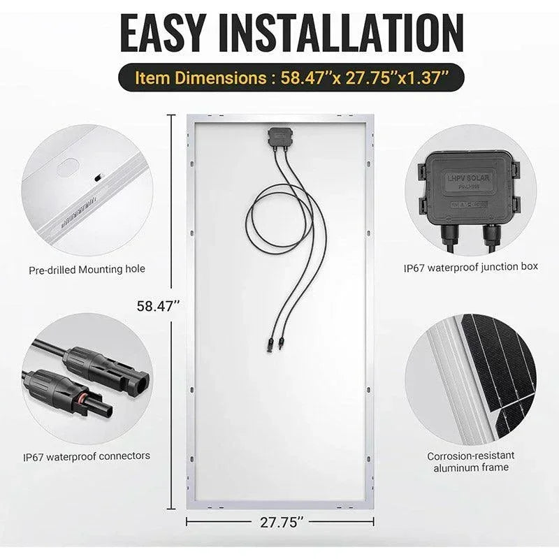 BougeRV 12V 400 Watt Rigid Solar Kit Upgraded Version
