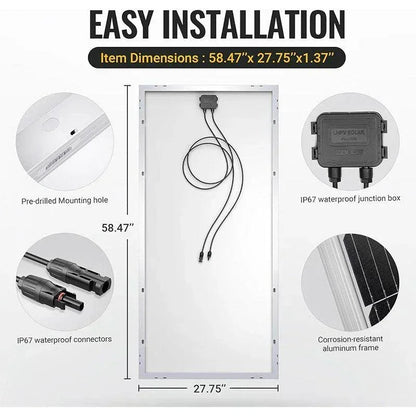 BougeRV 12V 400 Watt Rigid Solar Kit Upgraded Version