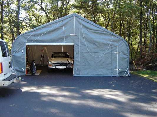 Rhino Shelter | 22’W X 24’L X 12’H Portable Livestock Shelter (Animal Run-In) Round Style