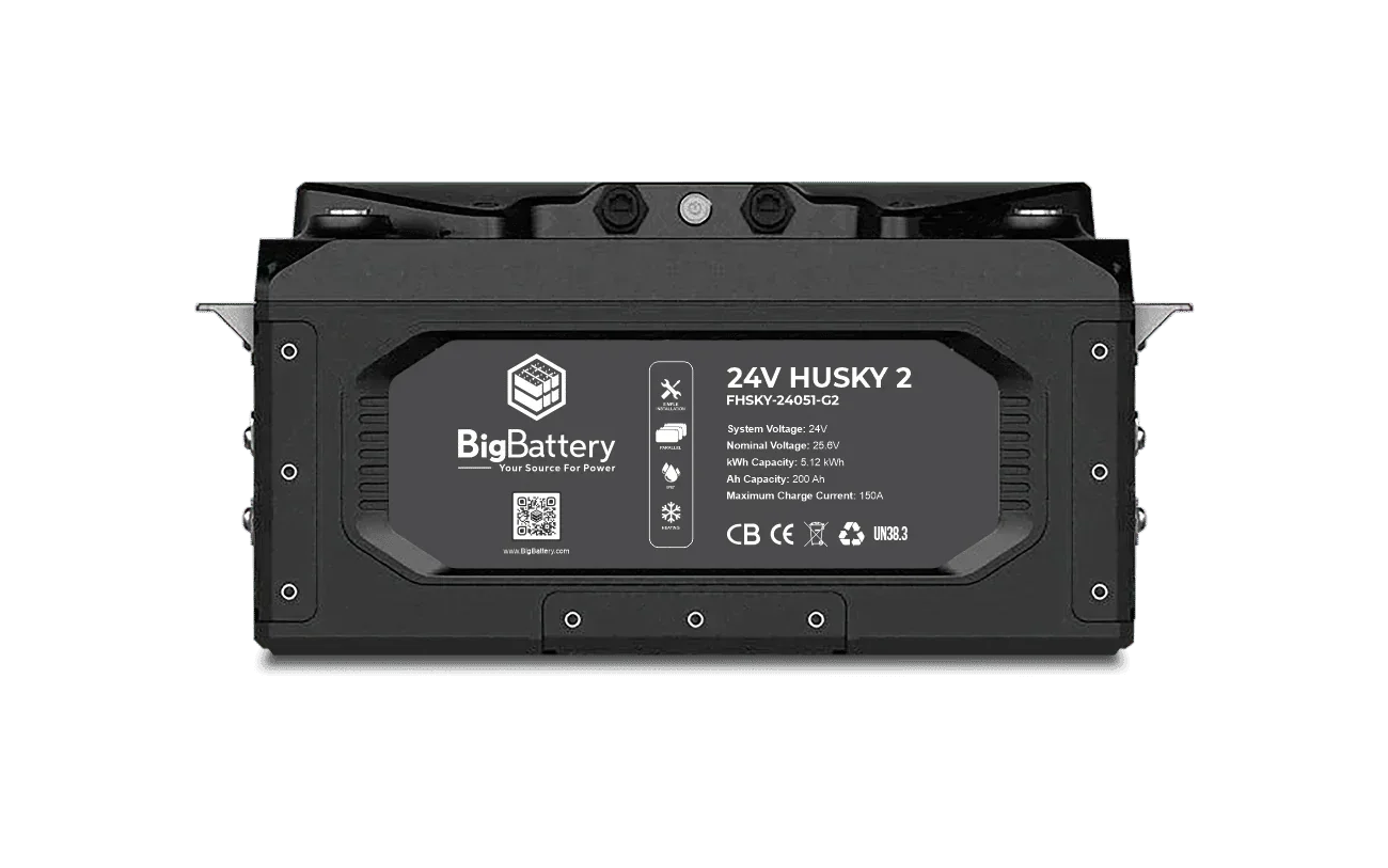 BigBattery 24V HUSKY 2 INV Lithium Battery 5.12kWh 200Ah | LiFePO4 | Inverter Comms | RV | Off-Grid | Marine Battery
