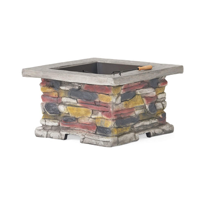 Alora 28-Inch Premium Outdoor Wood Burning Magnesium Oxide Fire Pit With Lid (SAK75214)