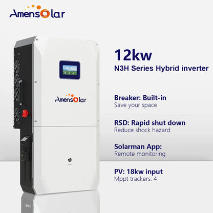 AmenSolar N3H-X12US 12KW Split Phase Hybrid Solar Inverter
