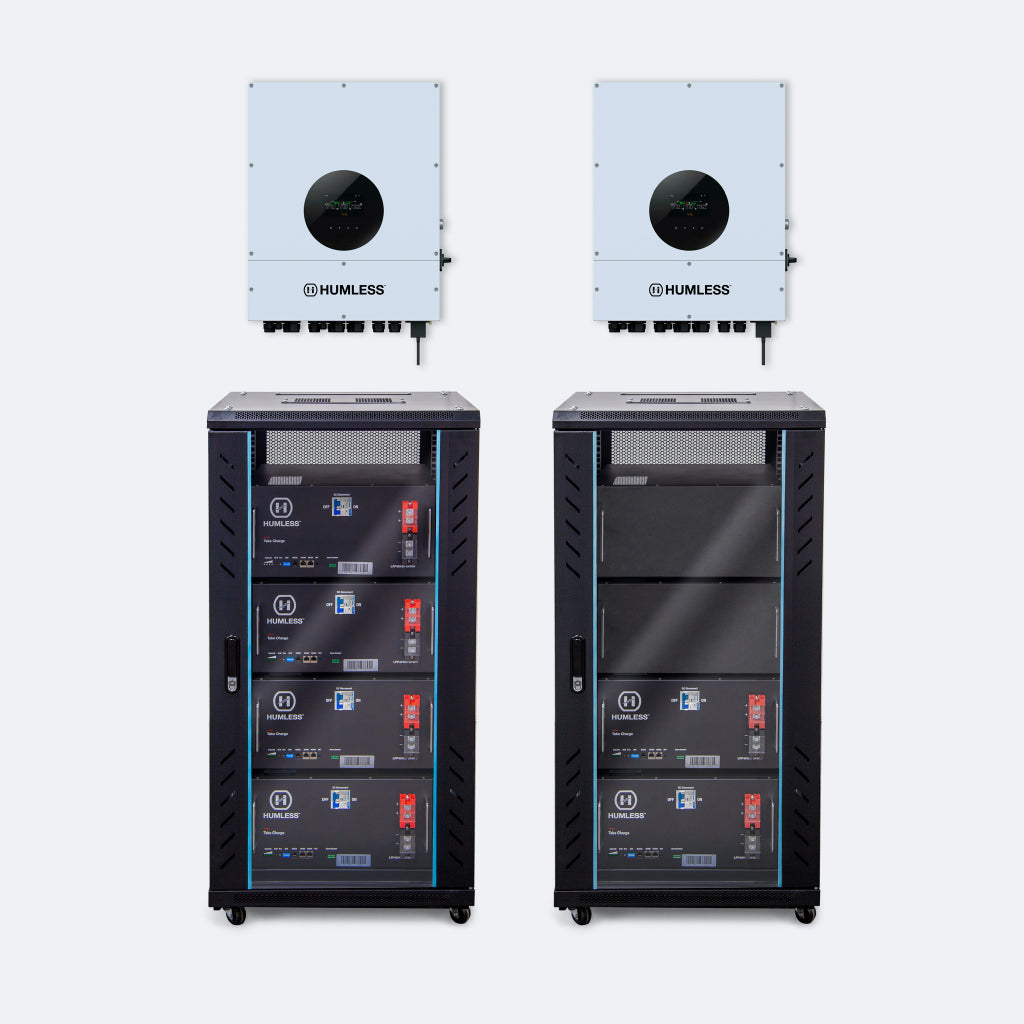 Humless IP65 Rack-mountable Batteries w/ 6kW Universal Inverter