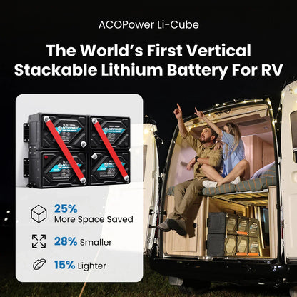 ACOPOWER Li-Cube Stable Lithium RV Battery – 100Ah / 230Ah