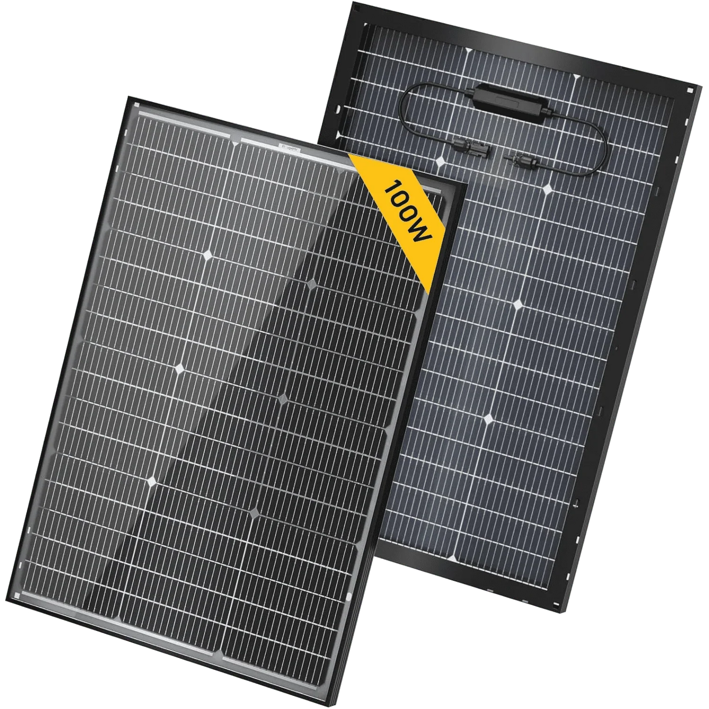 BougeRV 16BB N-Type 12V/24V 100 Watt Bifacial Solar Panel