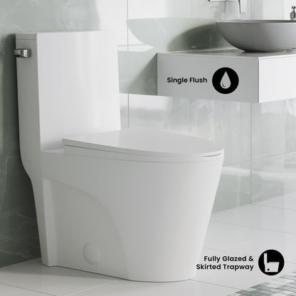 Swiss Madison St. Tropez One-Piece Elongated Toilet Side Flush 1.28 gpf (6 - Pack)