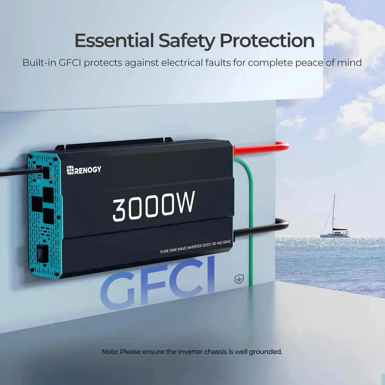 Renogy 700W/1000W/2000W/3000W 12V Pure Sine Wave Inverter