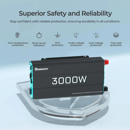 Renogy 700W/1000W/2000W/3000W 12V Pure Sine Wave Inverter