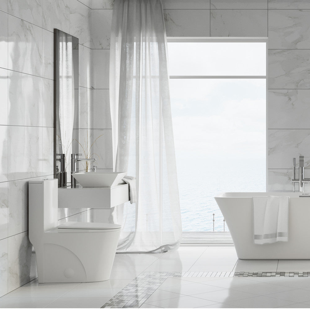 Swiss Madison St. Tropez One-Piece Elongated Toilet Vortex Dual-Flush 1.1/1.6 gpf (6 - Pack)