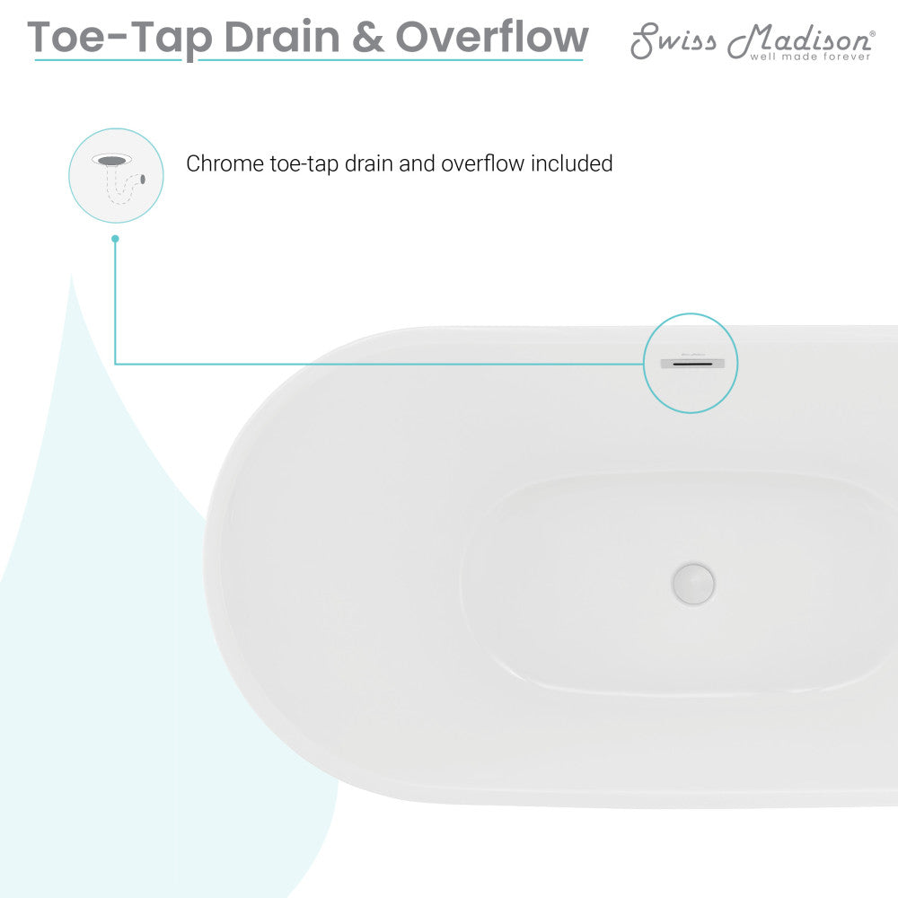 Swiss Madison Ivy 60" Double Slipper Freestanding Bathtub