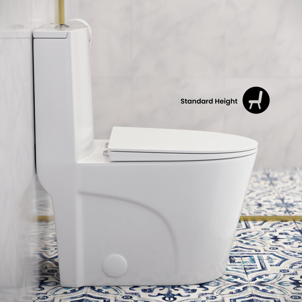 Swiss Madison St. Tropez One Piece Elongated Toilet Dual Vortex Flush 1.1/1.6 gpf with 10" Rough In (6 - Pack)