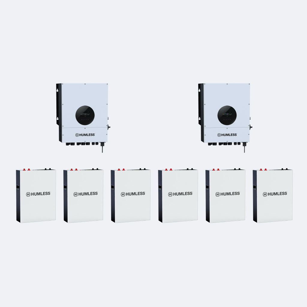 Humless IP65 Wall-mountable Batteries w/ 6kW Universal Inverter