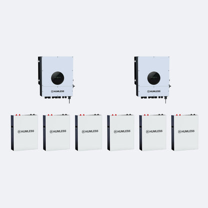 Humless IP65 Wall-mountable Batteries w/ 6kW Universal Inverter