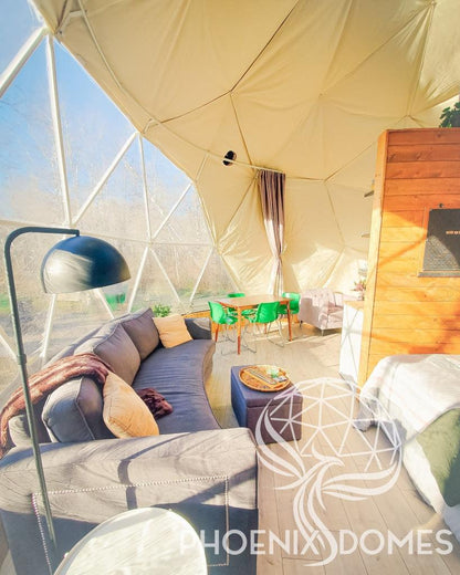 4-Season DELUXE Glamping Package Dome - 23'/7m - Phoenix Domes